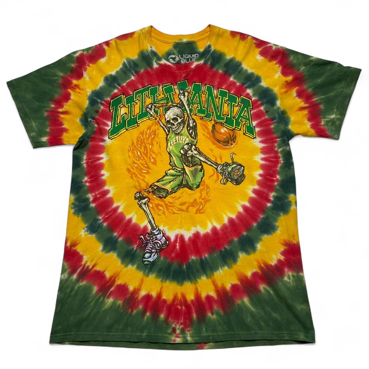 Liquid Blue NBA Lithuanian Basketball multicoloured Tie dye T Shirt (L)