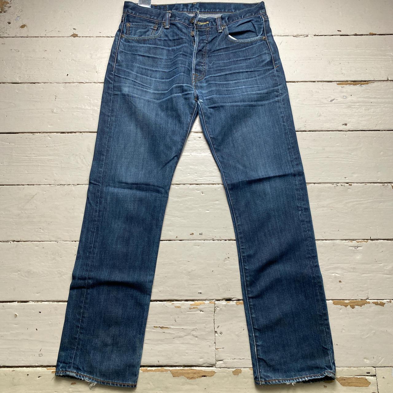 Levis 501 Baggy Navy Distressed Jeans