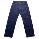Evisu 0001 Navy and Yellow Daicock Swoosh Jeans (34W)