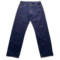 Evisu 0001 Navy and Yellow Daicock Swoosh Jeans (34W)