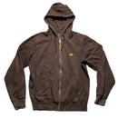 Nike Brown and Yellow Swoosh Vintage Hoodie (M)