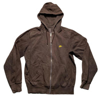 Nike Brown and Yellow Swoosh Vintage Hoodie (M)