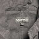 Places and Faces Black and Silver Reflective Parka Long Black Jacket (L)