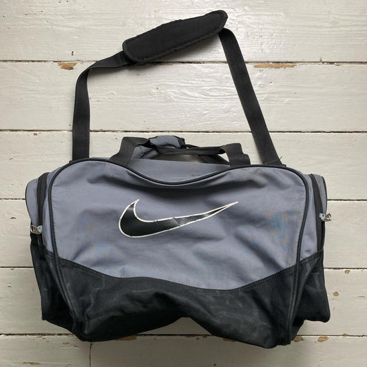 Nike Grey and Black Duffel Travel Bag