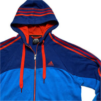Adidas Performance Essentials T-Shirt Blue Two Tone and Orange Red 3 Stripes (S)