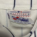 New York Yankees Majestic Vintage Pinstripe White and Navy Baseball Jersey (L)