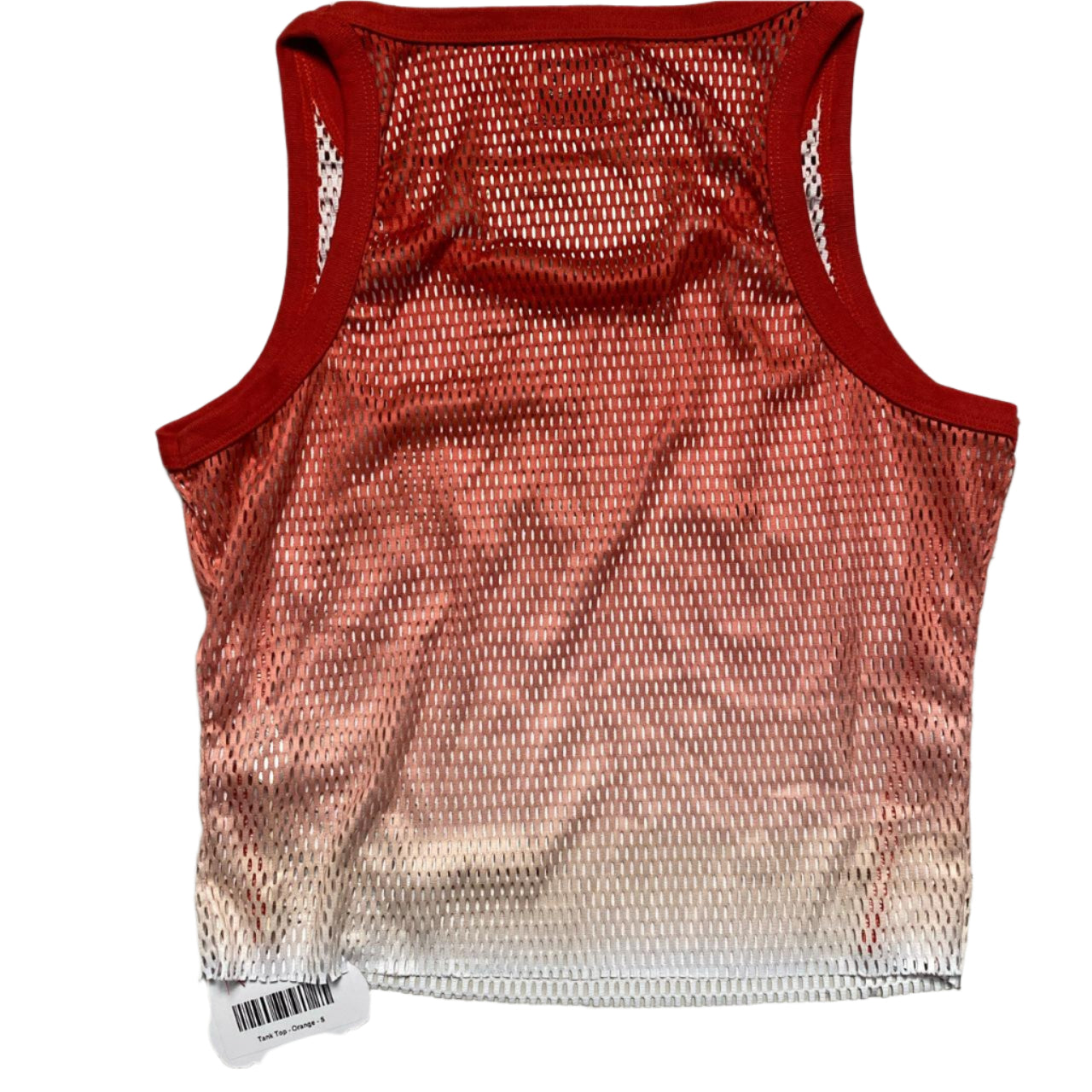 Clints Mesh Tank Top Vest Red and White Ombre Blend (S)