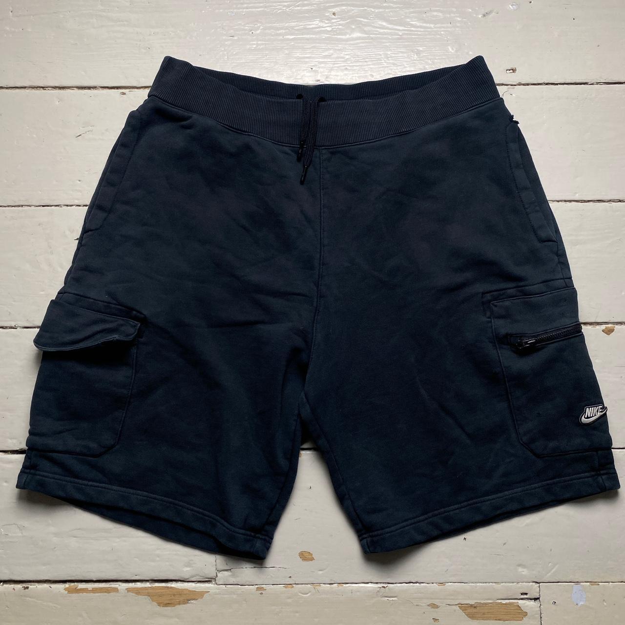 Nike Baggy Cargo Jogger Shorts Navy and White Swoosh