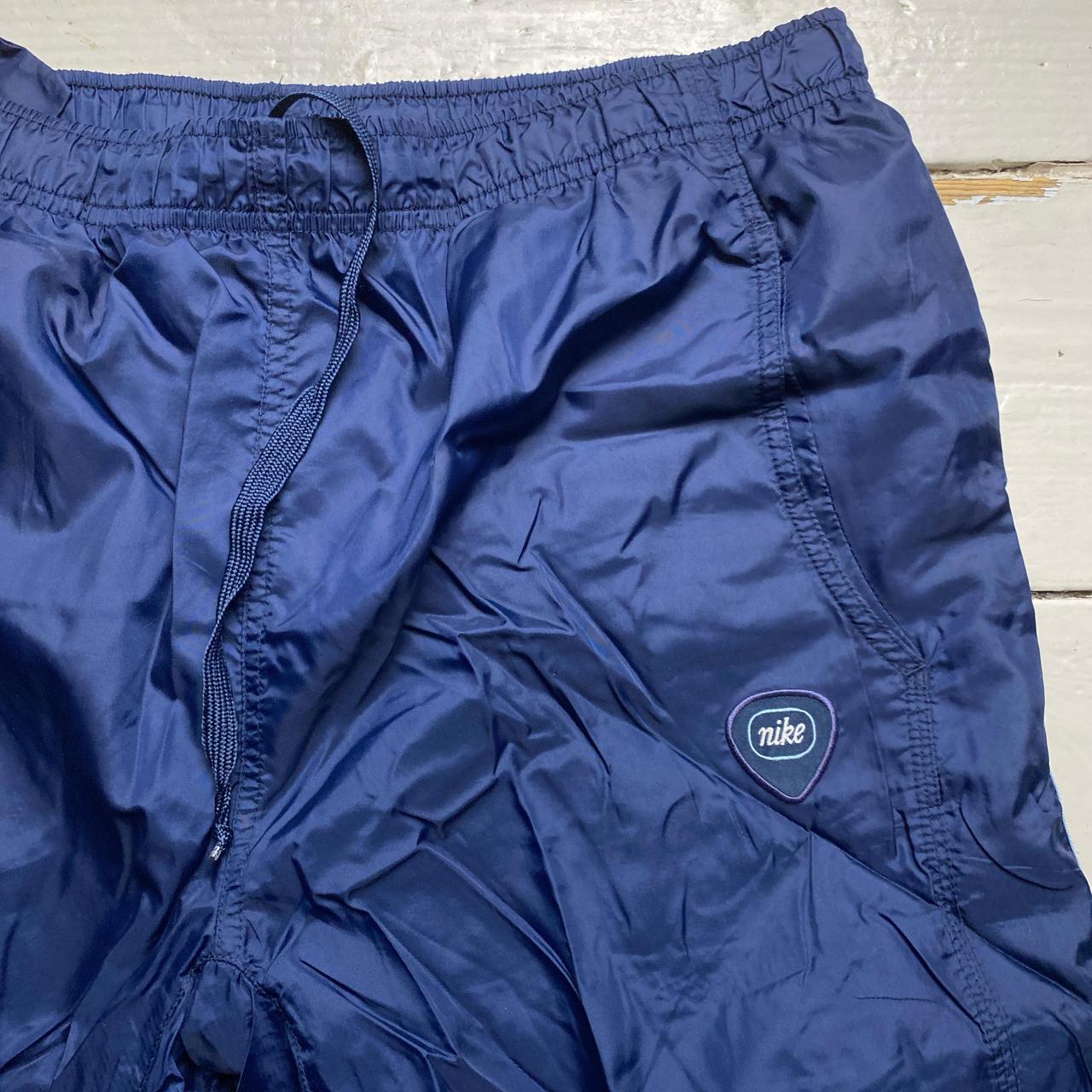 Nike Vintage y2k Navy and Light Blue Shell Trackpant Shorts