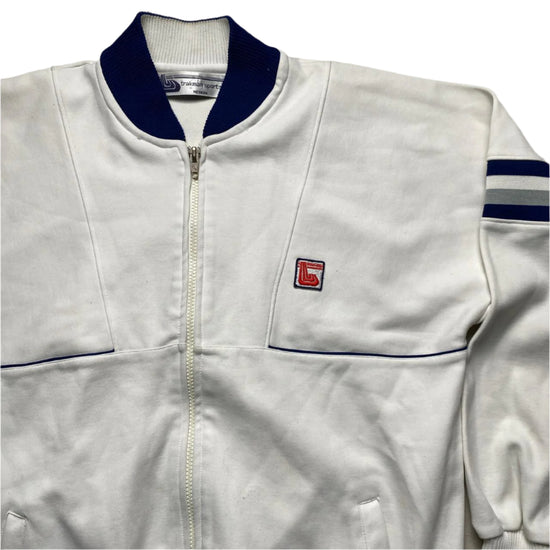Vintage 80’s White and Blue Trakman Tracksuit Jacket (M)