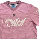 Kaizen Pink and White Womens Oversized NFL Football Jersey (L)
