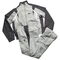 Vicinity Grey and Silver Nylon Shell Full Tracksuit (L)