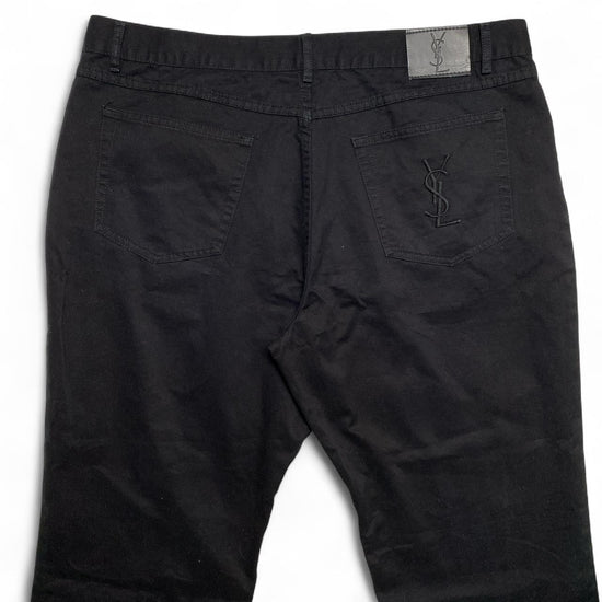 YSL Yves Saint Laurent Black Embroidery Trouser Jeans (40W)
