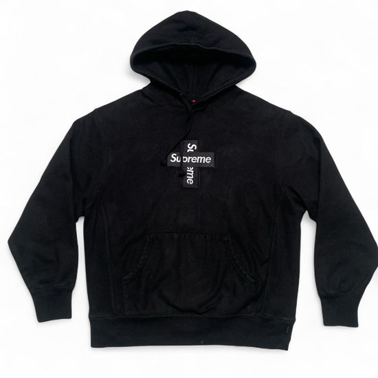 Supreme Cross Box Logo Black and White Hoodie (S)