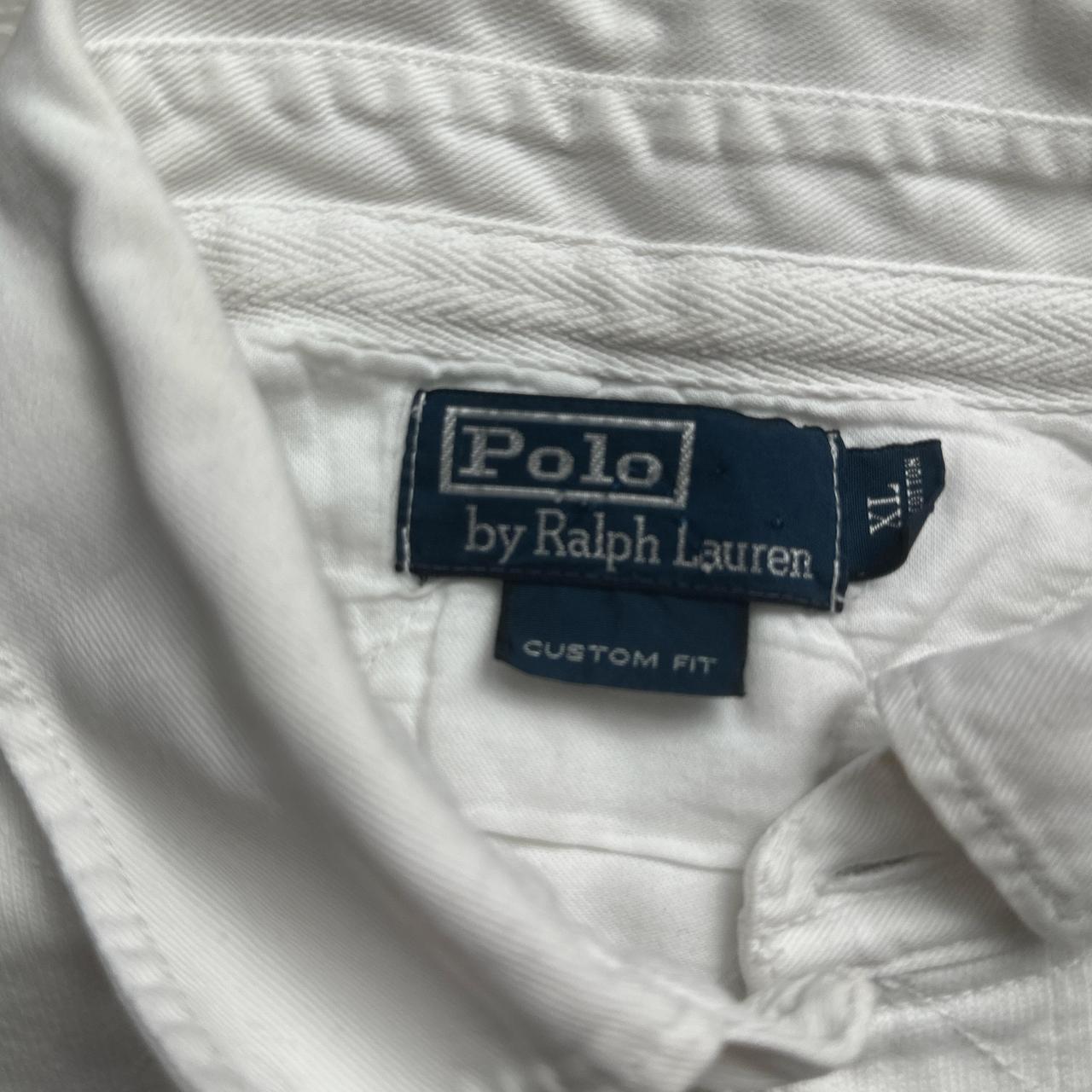 Polo Ralph Lauren White and Navy Rugby Polo Shirt (XL)