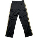 Adidas Black and Gold Stripe Trackpant Bottoms (L)