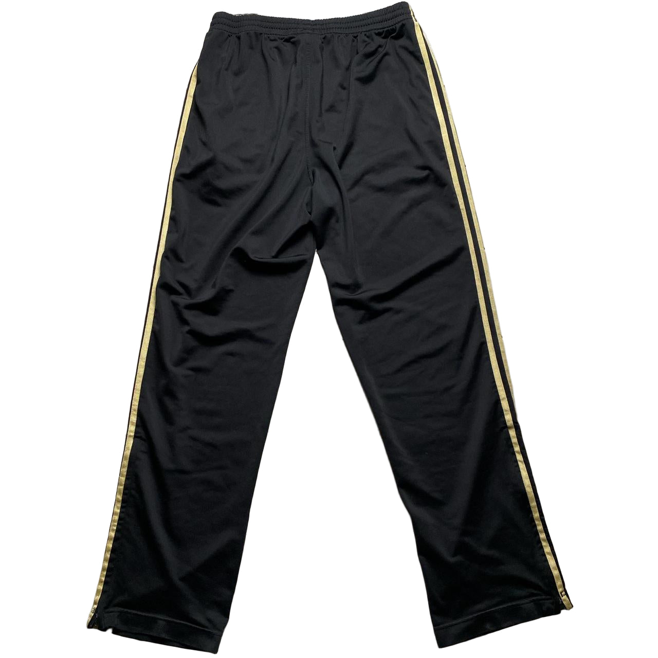 Adidas Black and Gold Stripe Trackpant Bottoms (L)