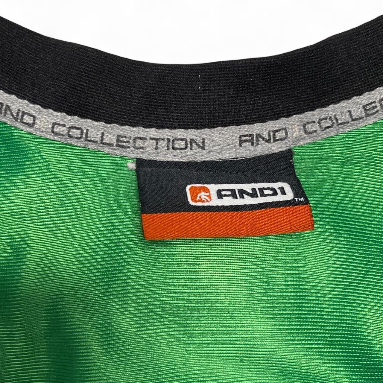 And1 Vintage y2k Kingston Jamaica Basketball Vest Jersey White Black Yellow and Green (XL)