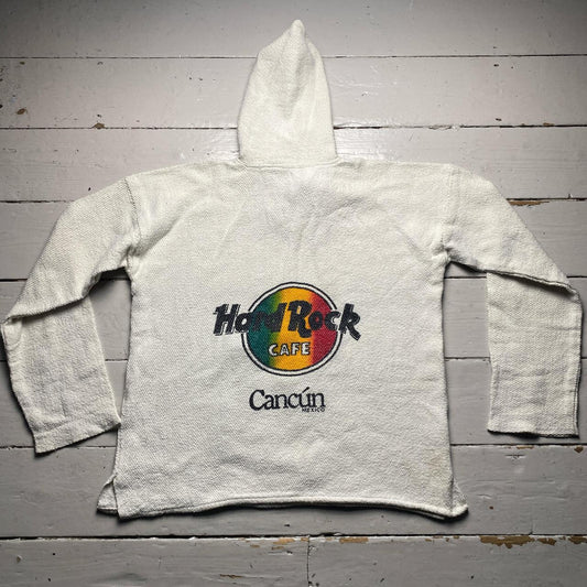 Hardrock Cafe 80’s Baja Rasta Cancun Vintage Towelling White Hoodie