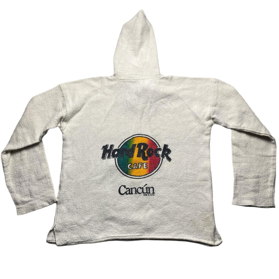 Hardrock Cafe 80’s Baja Rasta Cancun Vintage Towelling White Hoodie (L)