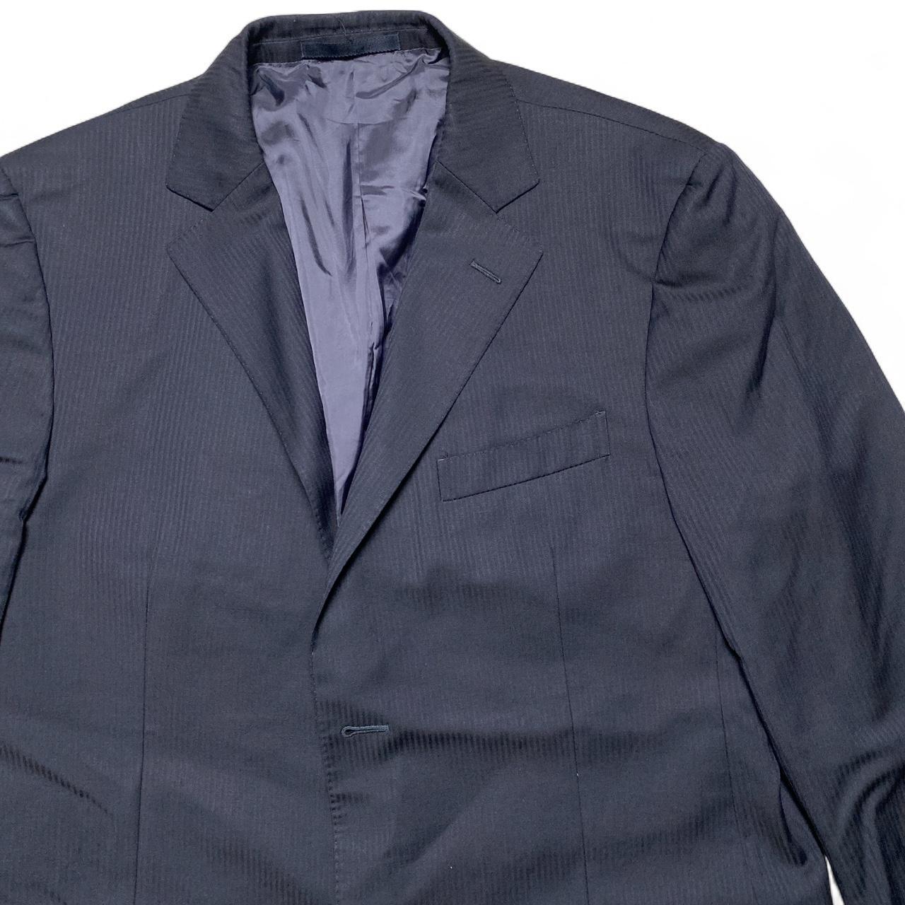 Zegna City Navy Pin Stripe Suit Blazer Jacket (L)