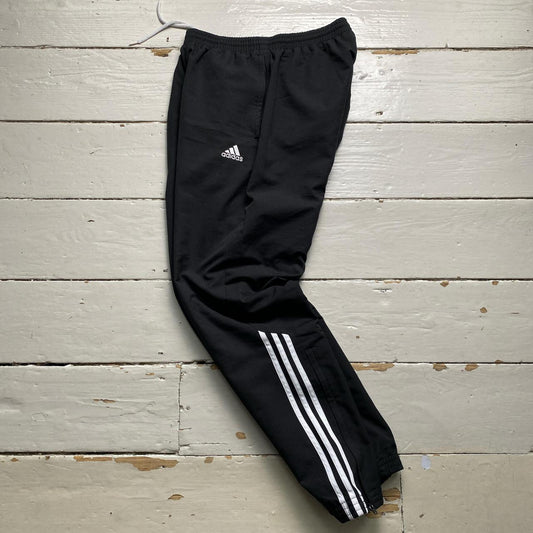 Adidas Black and White Shell Trackpant Bottoms