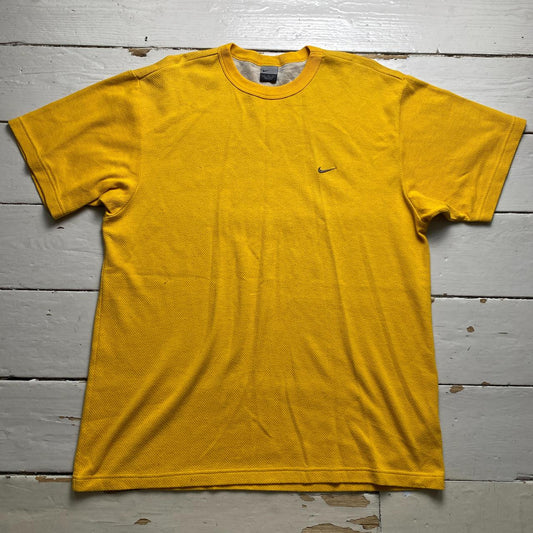 Nike Vintage y2k Yellow and Grey Swoosh T Shirt
