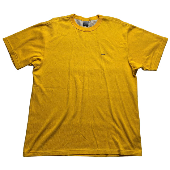 Nike Vintage y2k Yellow and Grey Swoosh T Shirt (XL)