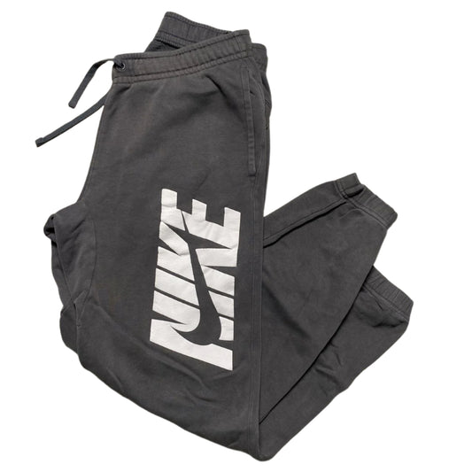 Nike Club Swoosh Spellout Grey and White Joggers (S)