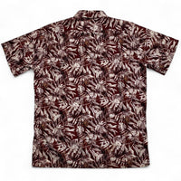 Burberry Brit Brown and White Floral Leaf Prints Short Sleeve Shirt (M)