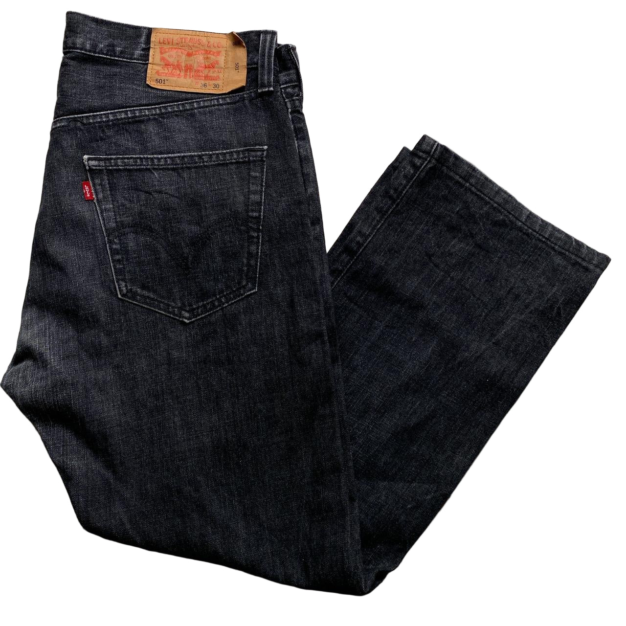 Levis 501 Dark Grey Charcoal Baggy Jeans (36W)