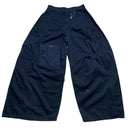 Wide Leg Womens Cargo Trousers Navy (30W)
