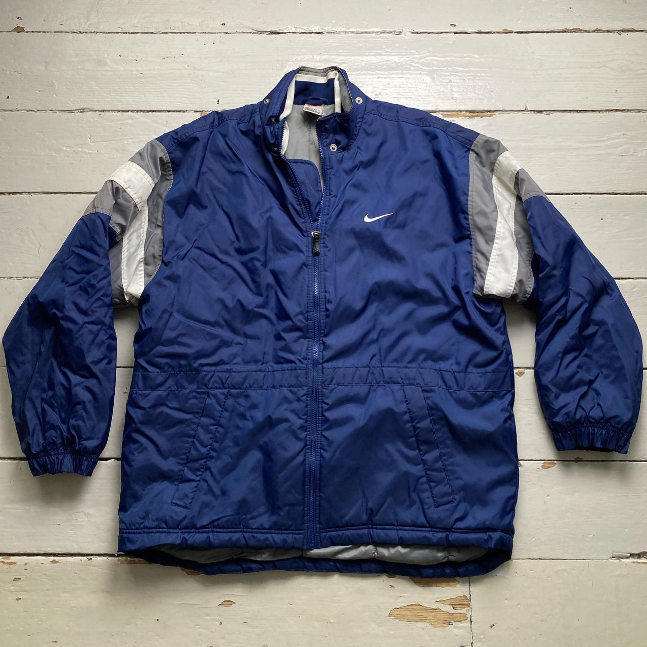 Nike Vintage 90’s Navy Grey and White Padded Jacket