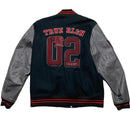 True Religion Varsity Jacket Leather and Cotton Black and Red (XL)