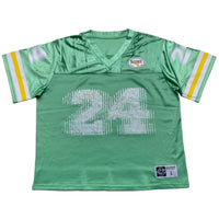 Rodeo Warehouse Green Yellow and White Diamante Rhinestone NFL Football Womens Oversized Jersey (L)