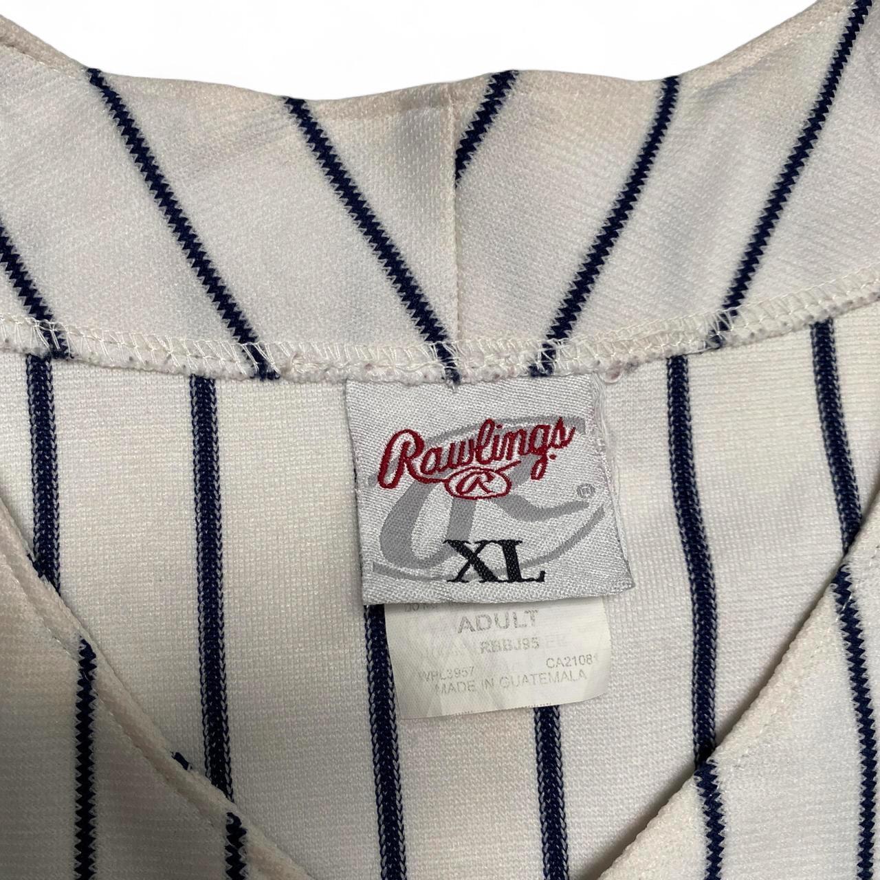 New York Yankees Vintage 90’s y2k White and Navy Pinstripe Baseball Jersey (XL)