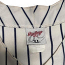 New York Yankees Vintage 90’s y2k White and Navy Pinstripe Baseball Jersey (XL)