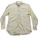 Burberry Burberrys Vintage 90’s Yellow and White Striped Long Sleeve Shirt (L)