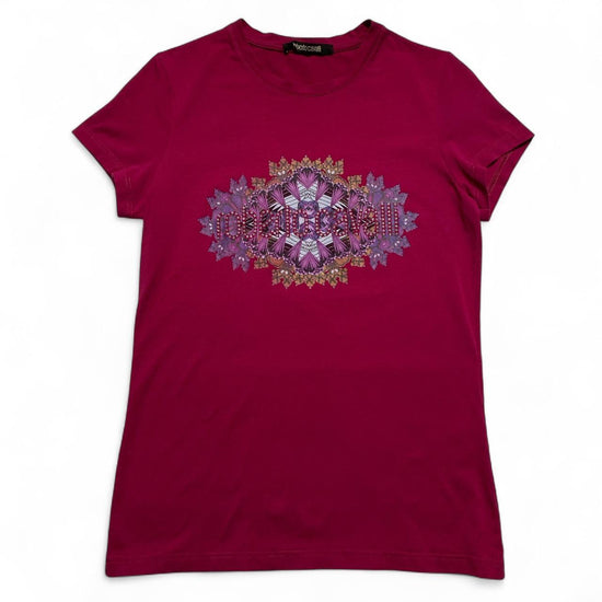 Roberto Cavalli Floral Womens Pink T Shirt (M)