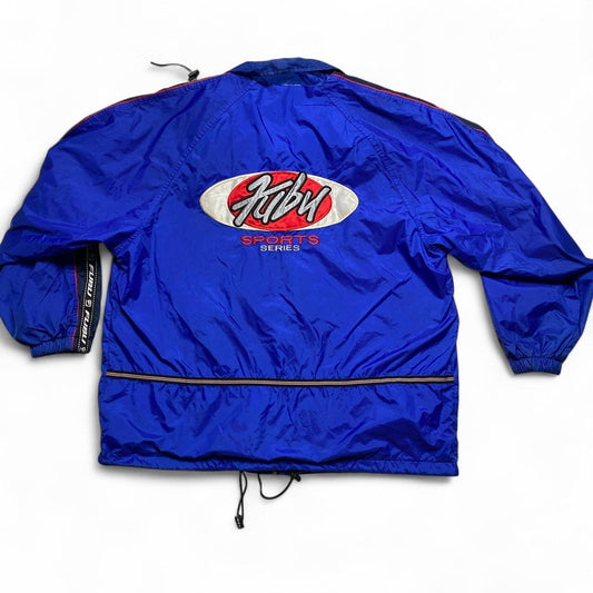 FUBU Sports Vintage 90’s y2k Blue Red and White Windbreaker Jacket
