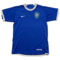 Brazil Vintage 2002 Nike Blue Football Jersey (S)