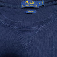 Ralph Lauren Polo Navy and Red Pony Estate Rib Jumper (M)