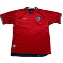 England Umbro Vintage 2004 Red and Navy Reversible Football Jersey (M)