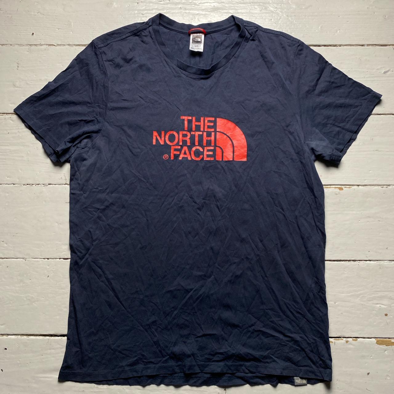 The North Face Navy and Red T Shirt