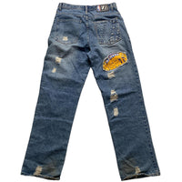 UNK Denim Vintage 90’s Basketball NBA Distressed Patch Jeans (30W)
