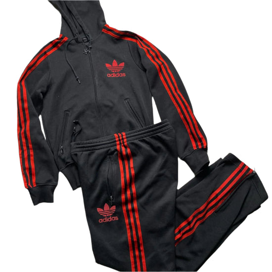 Adidas Originals Black and Red Womens Full Tracksuit (8/10)