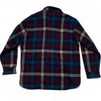 Woolrich Plaid Red and Blue Flannel Wool Thick Shirt (L)