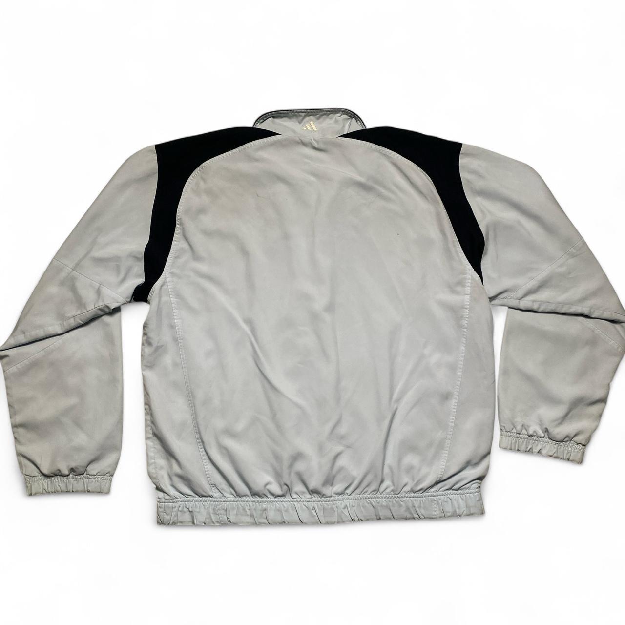 Adidas y2k Vintage Baby Blue Navy and White Nylon Shell Tracksuit Jacket (L)