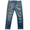 True Religion Geno Blue Stonewash Brown Stitch Jeans (36W)