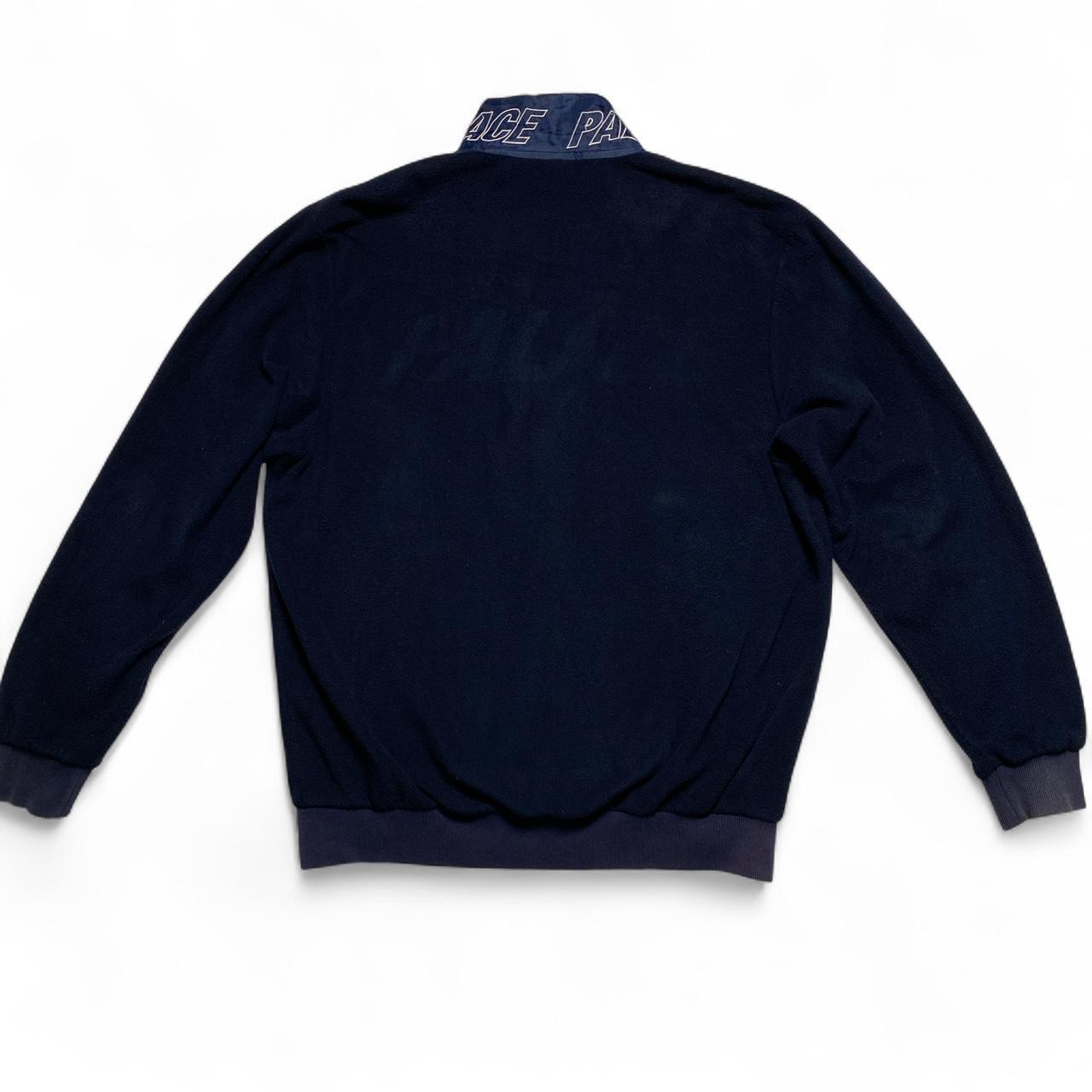 Adidas Palace Navy Fleece Zip Jumper Navy and White